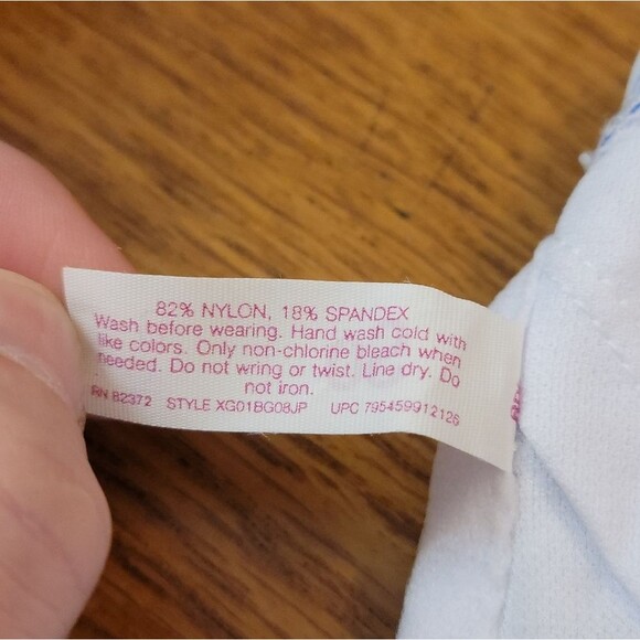 SO High Neck Bikini Top Blue and White Size Small - Picture 4 of 10